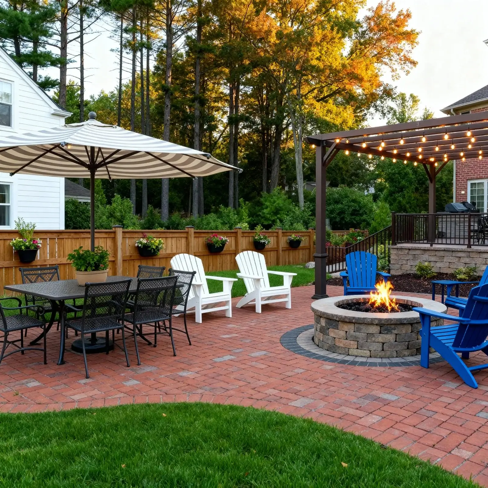 hardscaping_in_canton_ga Custom paver patio and stone fire pit installation showcasing professional Hardscaping in Canton, GA